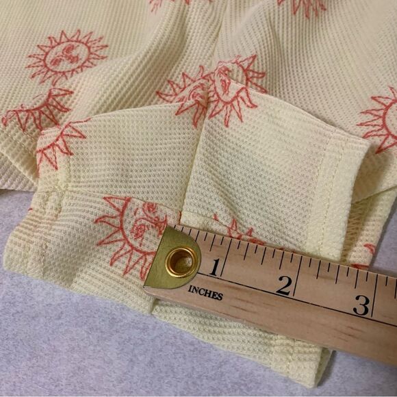 AMERICAN EAGLE OUTFITTERS Thermal Pajama Shorts Women XL Yellow Orange Sun. - Picture 8 of 9